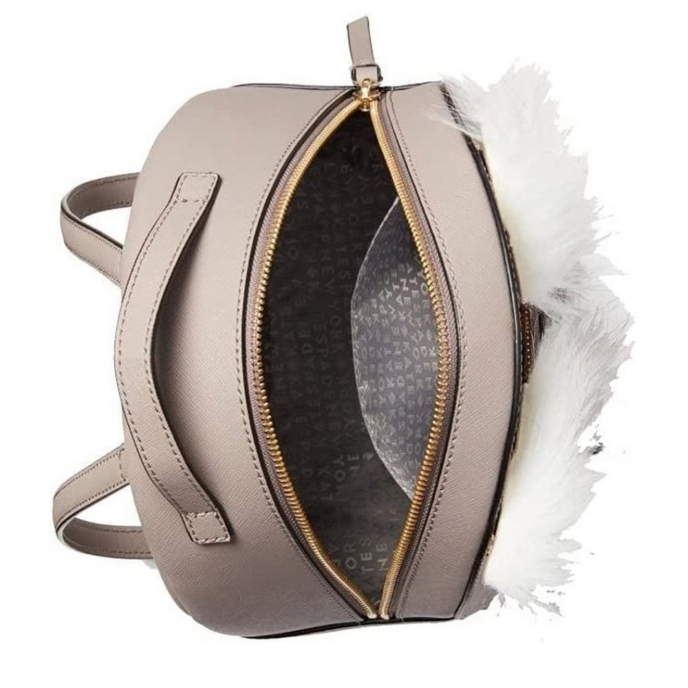 Kate Spade Star Bright Owl Tomi Cityscape Grey Leather Novelty Backpack - Picture 2 of 13